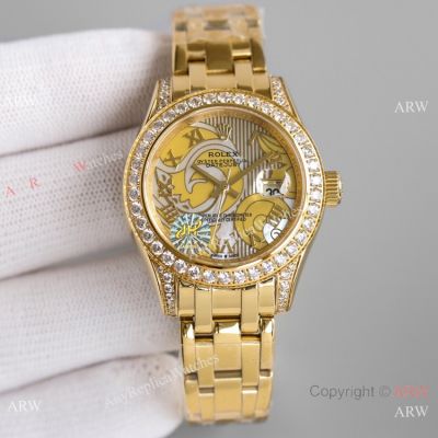 JH Factory Replica Rolex Pearlmaster 81158 Yellow Gold Watch 34mm